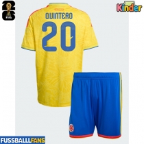 Kolumbien Juan Fernando Quintero #20 Heimtrikotsatz Kinder EM 2024 Kurzarm (+ Kurze Hosen)